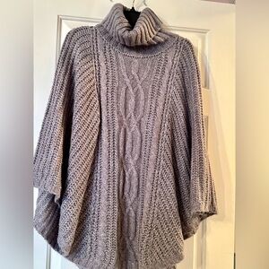 Thick soft grey poncho